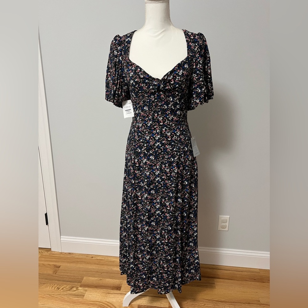 ASTR The Label Black Floral Midi Dress